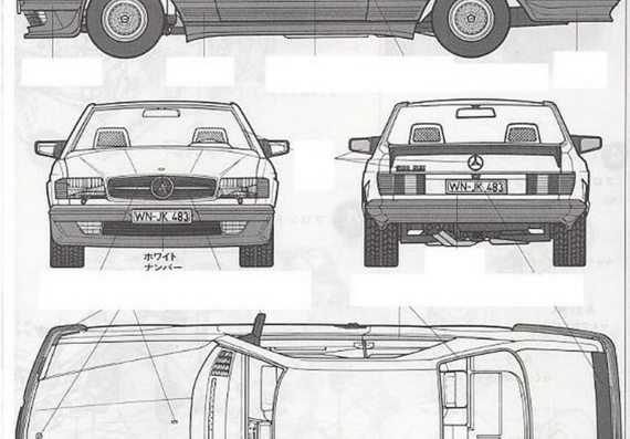 Mercedes-Benz 500 SEC Lorinser (Mercedes-Benz 500 EUFOR Lorinser) - drawings (drawings) of the car